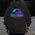 Unclesaurus Dinosaur Rex Father Day For Dad Zip Up Hoodie Back Print