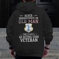 Never Underestimate A Air National Guard Veteran Zip Up Hoodie Back Print