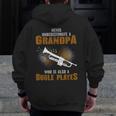 Never Underestimate Grandpa Who Is Also A Bugle Player Zip Up Hoodie Back Print