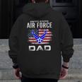 United States Air Force Dad With American Flag Zip Up Hoodie Back Print