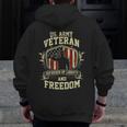 Us Army Veteran Defender Of Liberty And FreedomZip Up Hoodie Back Print