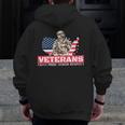Veterans Faith Pride Honor Respect Patriotic Veteran Zip Up Hoodie Back Print