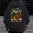 Video Game Level Up To Grandpa 2023 New Dad Fathers Day Zip Up Hoodie Back Print