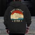 Vintage Best Uncle Ever Fist Bump Uncle Fathers Day Zip Up Hoodie Back Print