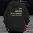 Vintage Dad Grandad Great Grandad With Us Flag Father's Day For Dad Zip Up Hoodie Back Print