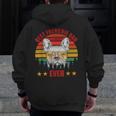 Vintage French Bulldog Best Frenchie Dad Ever Father's Day Zip Up Hoodie Back Print