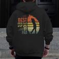 Vintage Golfing Best Step Dad By Par Golf Lovers Fathers Day Zip Up Hoodie Back Print