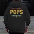 Vintage New Grandpa Promoted To Pops Est2021 New Baby Zip Up Hoodie Back Print