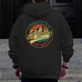 Vintage Promoted To Big Brother 2022 Father's Day New Grandpa Zip Up Hoodie Back Print