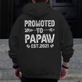 Vintage Promoted To Papaw Daddy Grandpa Ideas Family Zip Up Hoodie Back Print