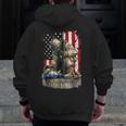 Vintage Us Flag Veteran Thank You Military Boot Veteran Day Zip Up Hoodie Back Print