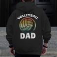 Volleyball Vintage I Dad Father Support Teamplayer Zip Up Hoodie Back Print