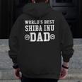 World's Best Shiba Inu Dad Dog Lover Pawprint Zip Up Hoodie Back Print