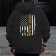 Wrestling Dadamerican Flag Fathers Day Zip Up Hoodie Back Print