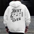 Best Dad Ever Musical Notes For Music Lover Father Zip Up Hoodie Back Print