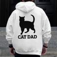 Cat Dad Mens Cat Tee Zip Up Hoodie Back Print