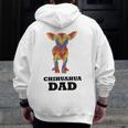 Chihuahua Dad Mexican Blanket Dog Silhouette Zip Up Hoodie Back Print