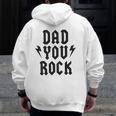 Dad You Rock Rock Heavy Metal Tee Zip Up Hoodie Back Print