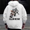 Father & Son Motocross Dirt Bike Kids Mx Zip Up Hoodie Back Print