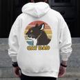 Cat Dad Father's Day Zip Up Hoodie Back Print
