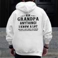 Father's Day 60Th Ask Grandpa Anything Zip Up Hoodie Back Print