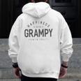 Happiness Is Being A Grampy Father's Day Men Zip Up Hoodie Back Print