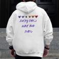 Lucky Dogs Have Two Dads Lgbt Dog Dads Pawprints Hearts Zip Up Hoodie Back Print