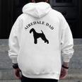 Mens Airedale Dad Airedale Terrier Owner Zip Up Hoodie Back Print