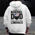 Mens Bearded Dad Just A Normal Dad Trying Not To Raise Liberals Zip Up Hoodie Back Print