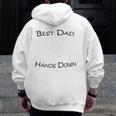 Mens Best Dad Hands Down Kids Craft Hand Print Fathers Day Zip Up Hoodie Back Print