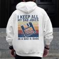 Mens I Keep All My Dad Jokes In A Dad-A-Base Vintage Father Dad Zip Up Hoodie Back Print