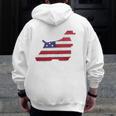 Patriotic American Cocker Spaniel Love Flag Vintage Zip Up Hoodie Back Print