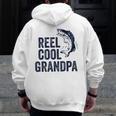 Reel Cool Grandpa Fathers Day For Fisherman Zip Up Hoodie Back Print