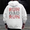 Run Dad Run Marathon Support Team Triathlon Dad Zip Up Hoodie Back Print