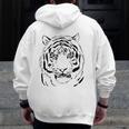 White Tiger Head For Men And Tiger Dad And Tiger Lover Zip Up Hoodie Back Print