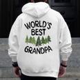 World's Best Grandpa Cute Outdoorsman Father's Day Zip Up Hoodie Back Print