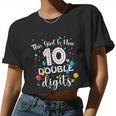 10Th Birthday This Girl Is Now 10 Double Digits Women Cropped T-shirt