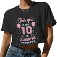 10Th Birthday Girls This Girl Is Now 10 Double Digits Women Cropped T-shirt