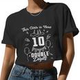 10Th Birthday Great This Girl Is Now 10 Double Digits Women Cropped T-shirt