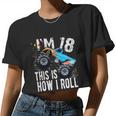 18 Year Old Cool 18Th Birthday Boy For Monster Truck Car Lovers Women Cropped T-shirt