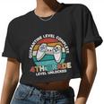 4Th Grade Level Unlocked First Day Of School Back To School Women Cropped T-shirt