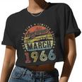 58 Year Old Vintage March 1966 58Th Birthday Women Women Cropped T-shirt