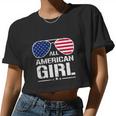 All American Girl 4Th Of July Independence Women Cropped T-shirt