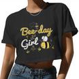 Bee Bee Bee-Day Girl Birthday Party Cute Bee Women Cropped T-shirt