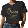 Birthday Queen Elegant Crown Women Cropped T-shirt