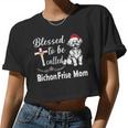 Blesses To Be Called Bichon Frise Mom Outfit Xmas Women Women Cropped T-shirt