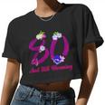 Still Blooming 80Th Birthday Flowers Women Cropped T-shirt