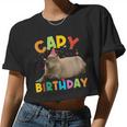 Capy Birthday Capybara Animals Boys Girls Birthday Women Cropped T-shirt