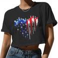 Chicken Chicken Chicken American Flag 4Th Of July Men Women Merica Usa V2 Women Cropped T-shirt