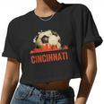 Cincinnati Soccer Queen City Skyline Futbol Fan Women Cropped T-shirt